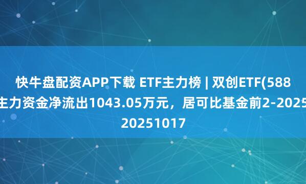 快牛盘配资APP下载 ETF主力榜 | 双创ETF(588300)主力资金净流出1043.05万元，居可比基金前2-20251017