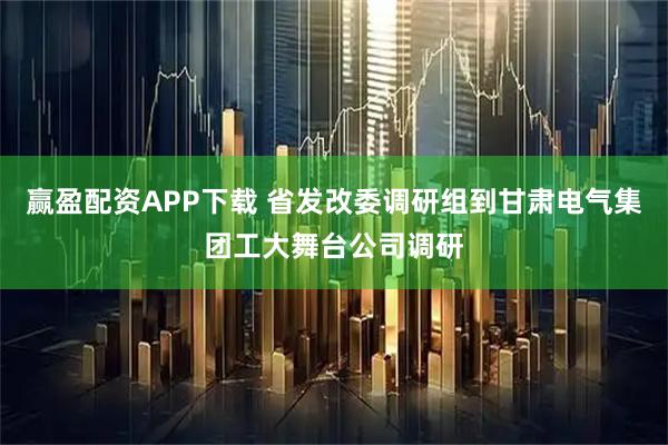 赢盈配资APP下载 省发改委调研组到甘肃电气集团工大舞台公司调研